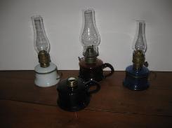 Nutmeg Glass Kerosene Lamps