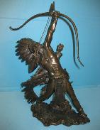 Lincoln Fox Bronze Indian Statue 