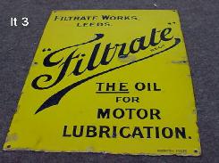 Filtrate Oil Porcelain Sign