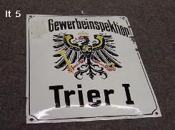 Gewerbeinspektion German Porcelain Sign