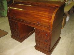 Civil War Era Walnut Barrel Front Desk 