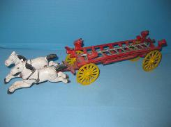Cast Iron Horse Drawn Fire Wagon