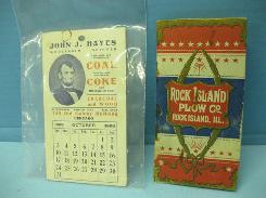Rock Island Plow Co. 1902 Pocket Ledger