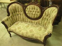 Victorian Carved Walnut Setee 