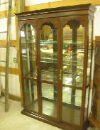 Walnut Mirrored Back Display Cabinet 