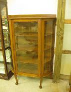 Oak Curved Glass China Closet