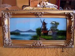 Dutch Landscape Reverse On Glass