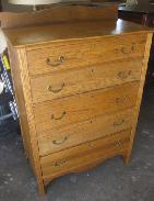 Oak 5-Drawer High Boy