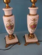 Limoges Portrait Hand Painted Table Lamps