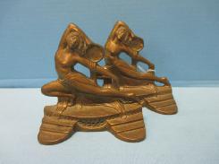 Bronze Art Nouveau Female Figural Bookends