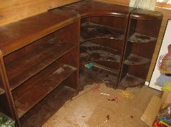 Walnut Deco Waterfall 4-Pc. Corner Book Case