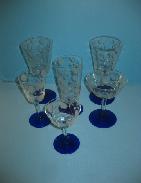 Cobalt Base Etched Stemware
