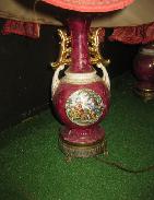 China Portrait Lamps, Pair