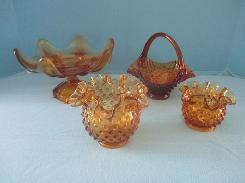 Amber Hobnail Glassware