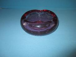 Cranberry Heavy Art Glass Ashtray
