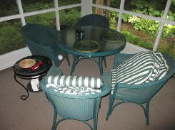   Lloyd Flanders 15 Piece Green Wicker Patio Set