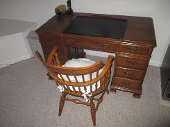 Walnut Queen Anne Executive Office Desk