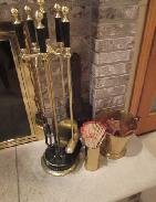 Brass Fireplace Tool Set