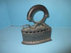 Heavy Cast Coal Iron w/Wooden Handle