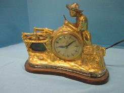 United Self Starting Metal Cast Fishing Clock 
