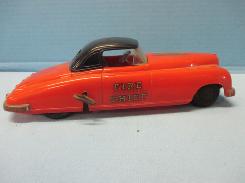 Saunders Tool & Die Co. Fire Chief Plastic Wind Up Car