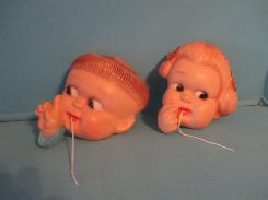 Plaster of Paris Character Face String Holders