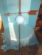 Weather Vane & Blue Glass Globe