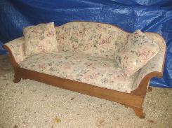Early Camel Back Oak Couch