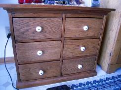 Oak 6-Drawer Bulk Bin