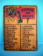 Aunt Jemima Wooden Grocery Board