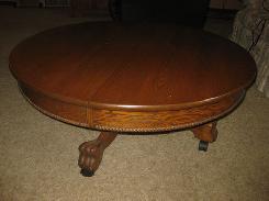 Round Oak Claw Foot Table