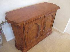 Drexel Distressed Walnut Server Cabinet