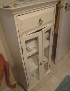White Enamel Painted Bath Cabinet
