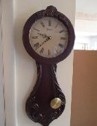 Ornate Walnut Regulator Wall Clock 