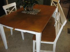White & Wood Kitchen Table Set