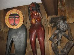 Baboon Carved & Decorated Sculpture