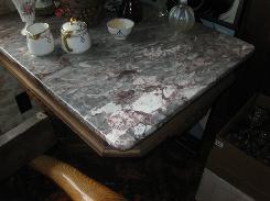 Marble Top Victorian Walnut Parlor Table