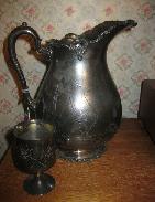 Engraved Stork Silver Water Pitcher 