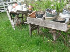 Metal Wheel Wooden Peddlers Carts