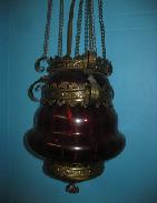  Cranberry Victorian Hanging Parlor Light 