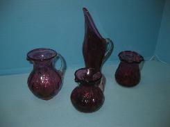 Pilgrim Glass Cranberry Pitchers 