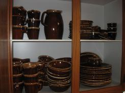Hull Crooksville Oven Proof Brown Stoneware Dishware Set