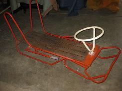 Oak Slat & Metal Child's Bob Sled