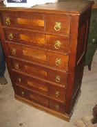 East Lake Victorian Walnut 6 Drawer Chest