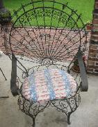 Wrought Iron & Fan Back Chairs