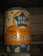 Blue Star Potato Chip Tin Container