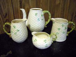  Belleek Gaelic Tea Set