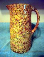 Creamware Spongeware Floral Pitcher