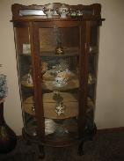  Oak Triple Curved Glass China Closet