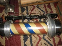 Vintage Glass Revolving Barber Poll 